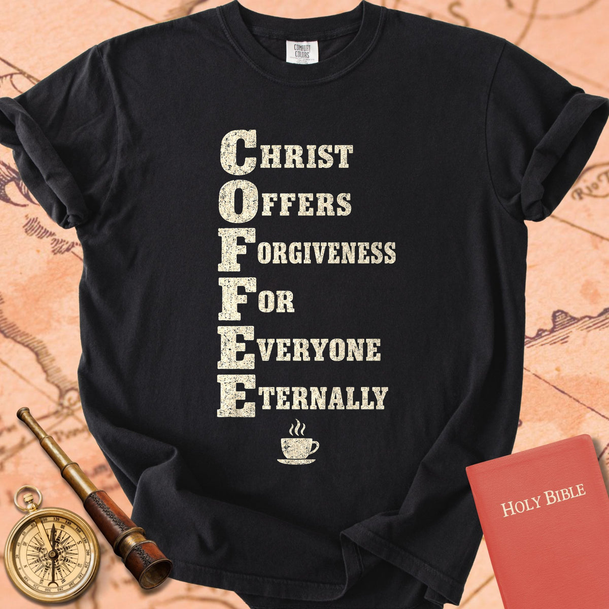Christ Offers Forgiveness For Everyone - COFFEE Acrostic Premium T-shirt