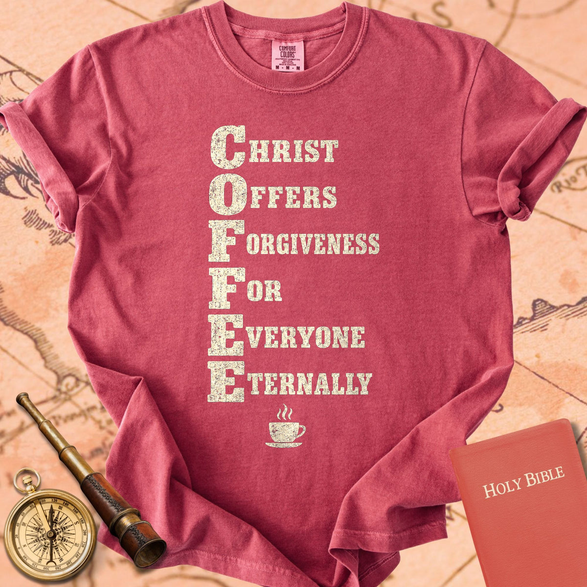 Christ Offers Forgiveness For Everyone - COFFEE Acrostic Premium T-shirt
