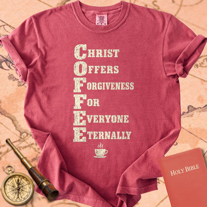 Christ Offers Forgiveness For Everyone - COFFEE Acrostic Premium T-shirt