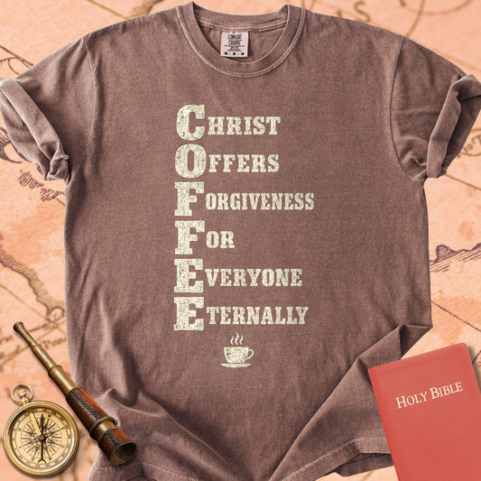 Christ Offers Forgiveness For Everyone - COFFEE Acrostic Premium T-shirt