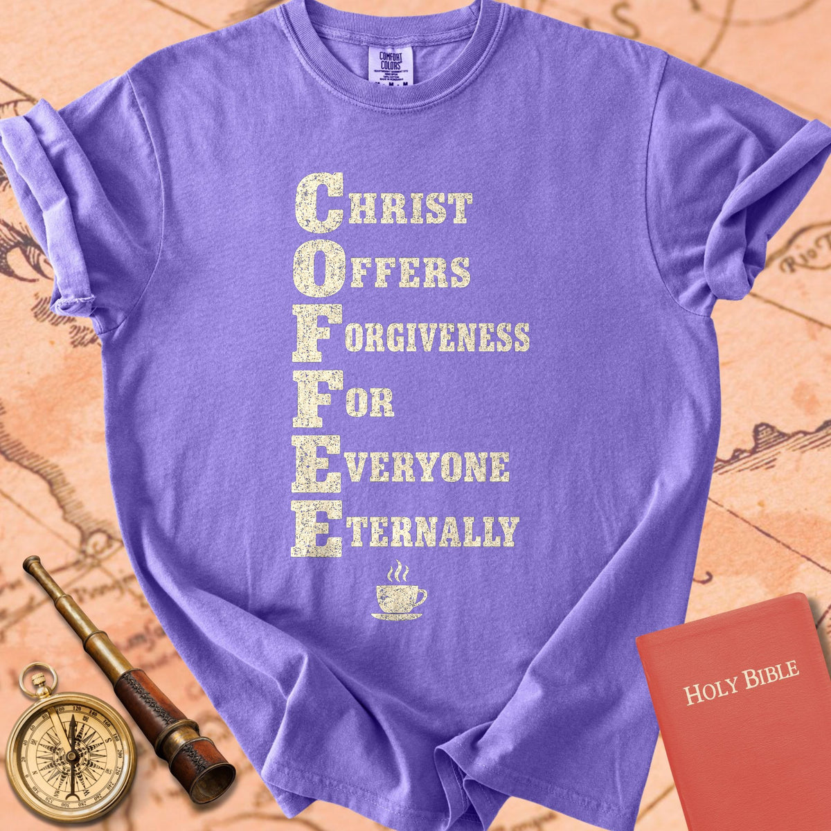 Christ Offers Forgiveness For Everyone - COFFEE Acrostic Premium T-shirt