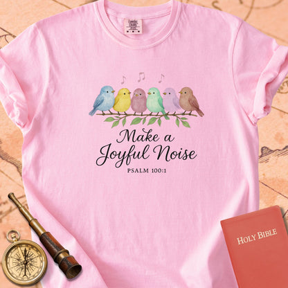 Make a Joyful Noise — Watercolor Birds Premium T-shirt — Blossom Comfort Colors