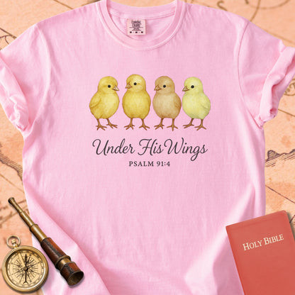 Under His Wings — Chicks Premium T-shirt — Blossom Comfort Colors