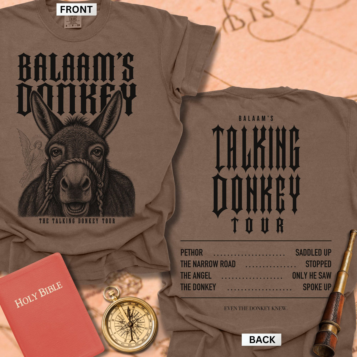 Balaam's Donkey. The Talking Donkey Tour. Premium T-shirt