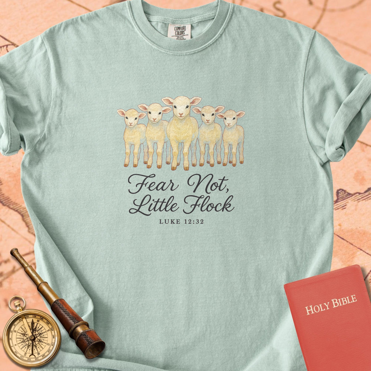 Fear Not, Little Flock — Lambs Premium T-shirt — Bay Comfort Colors