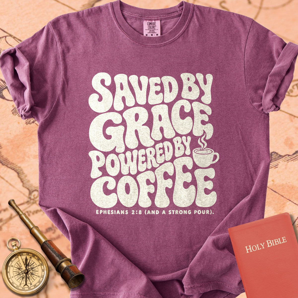 Saved by Grace, Powered by Coffee Premium T-shirt