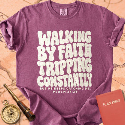 Walking by Faith, Tripping Constantly Premium T-shirt