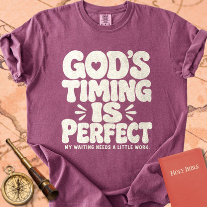 God's Timing Is Perfect (My Waiting Needs Work) Premium T-shirt