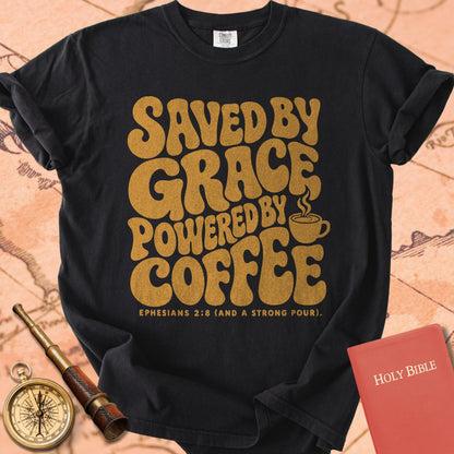 Saved by Grace, Powered by Coffee Premium T-shirt