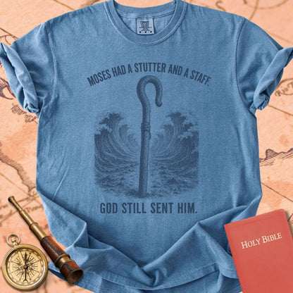 Moses Had a Stutter. God Still Sent Him. Premium T-shirt