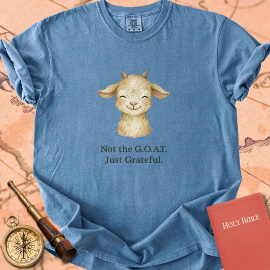 Not the G.O.A.T., Just Grateful — Cute Goat Premium T-shirt — Blue Jean Comfort Colors