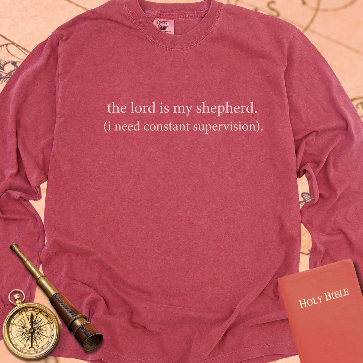 Constant Supervision — Crimson Comfort Colors long sleeve