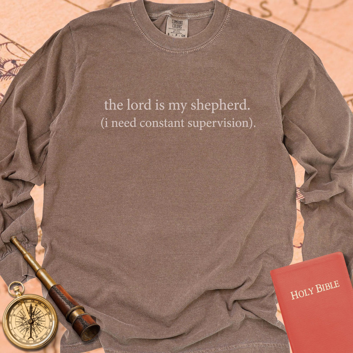 Constant Supervision — Espresso Comfort Colors long sleeve