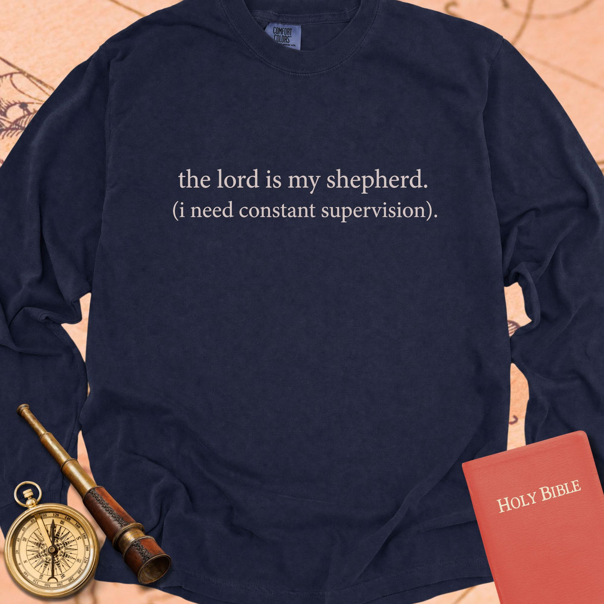 Constant Supervision — True Navy Comfort Colors long sleeve