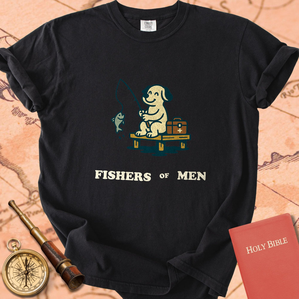 Fishers of Men Fishing Dog Premium T-shirt