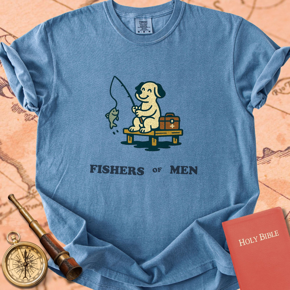 Fishers of Men Fishing Dog Premium T-shirt