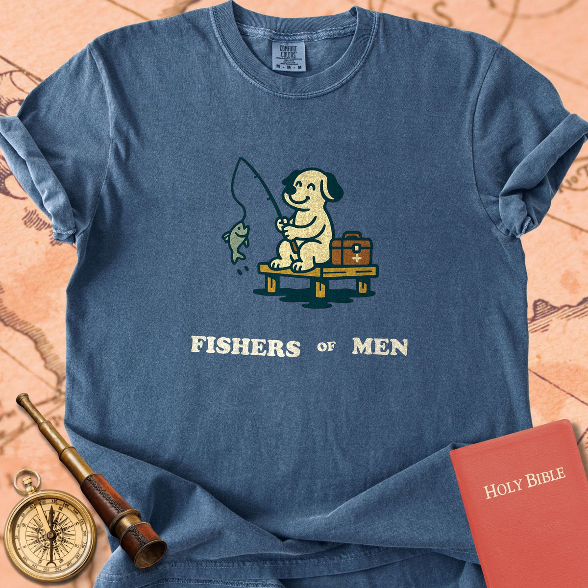 Fishers of Men Fishing Dog Premium T-shirt