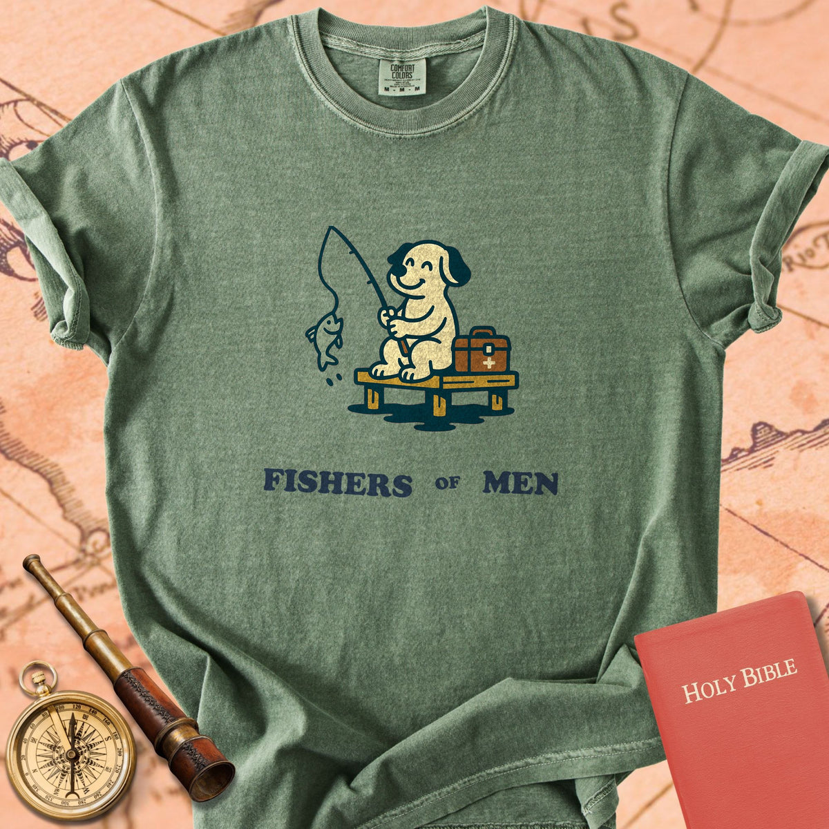 Fishers of Men Fishing Dog Premium T-shirt