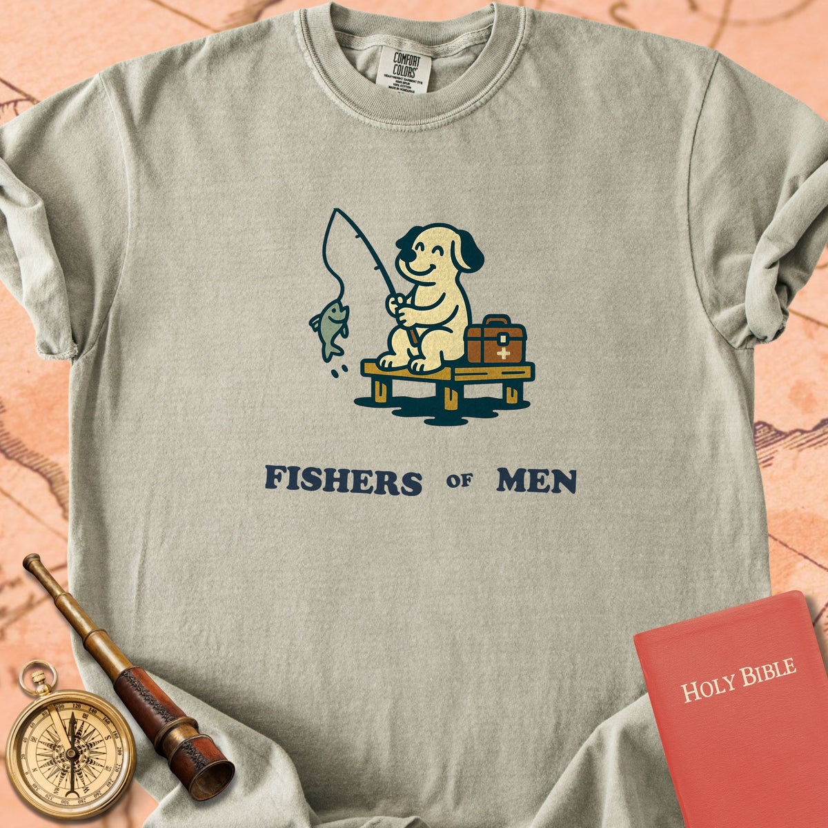 Fishers of Men Fishing Dog Premium T-shirt
