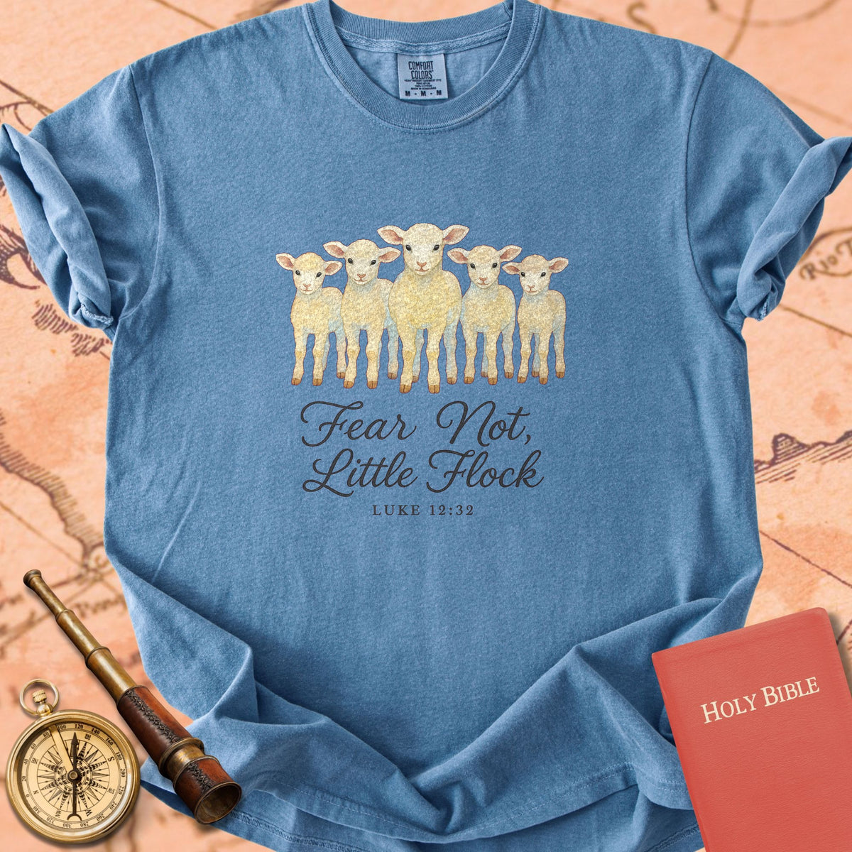 Fear Not, Little Flock — Lambs Premium T-shirt — Blue Jean Comfort Colors