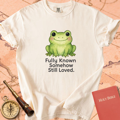 Fully Known, Somehow Still Loved — Cute Frog Premium T-shirt — Ivory Comfort Colors