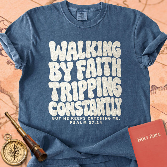 Walking by Faith, Tripping Constantly Premium T-shirt