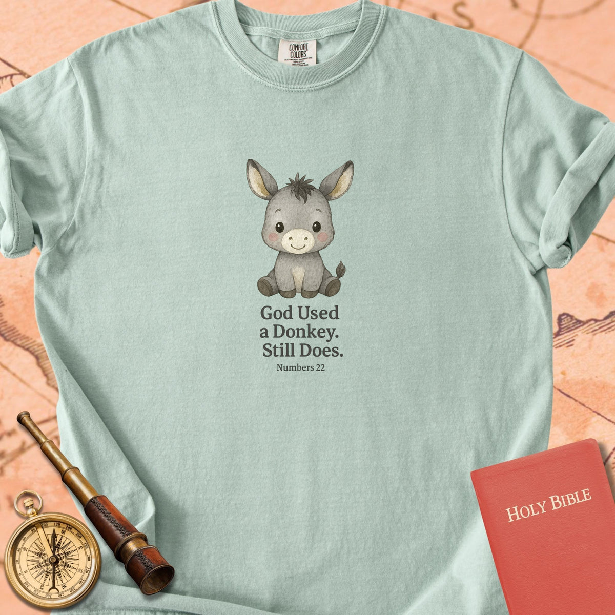 God Used a Donkey, Still Does — Cute Donkey Premium T-shirt — Bay Comfort Colors