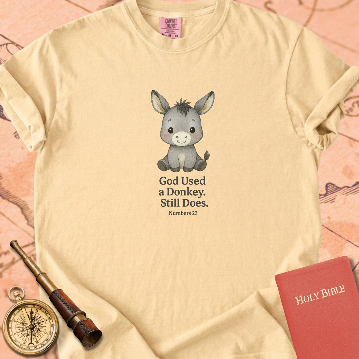 God Used a Donkey, Still Does — Cute Donkey Premium T-shirt — Butter Comfort Colors