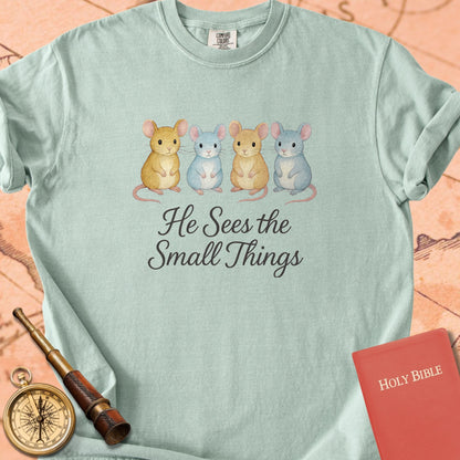 He Sees the Small Things — Mice Premium T-shirt — Bay Comfort Colors