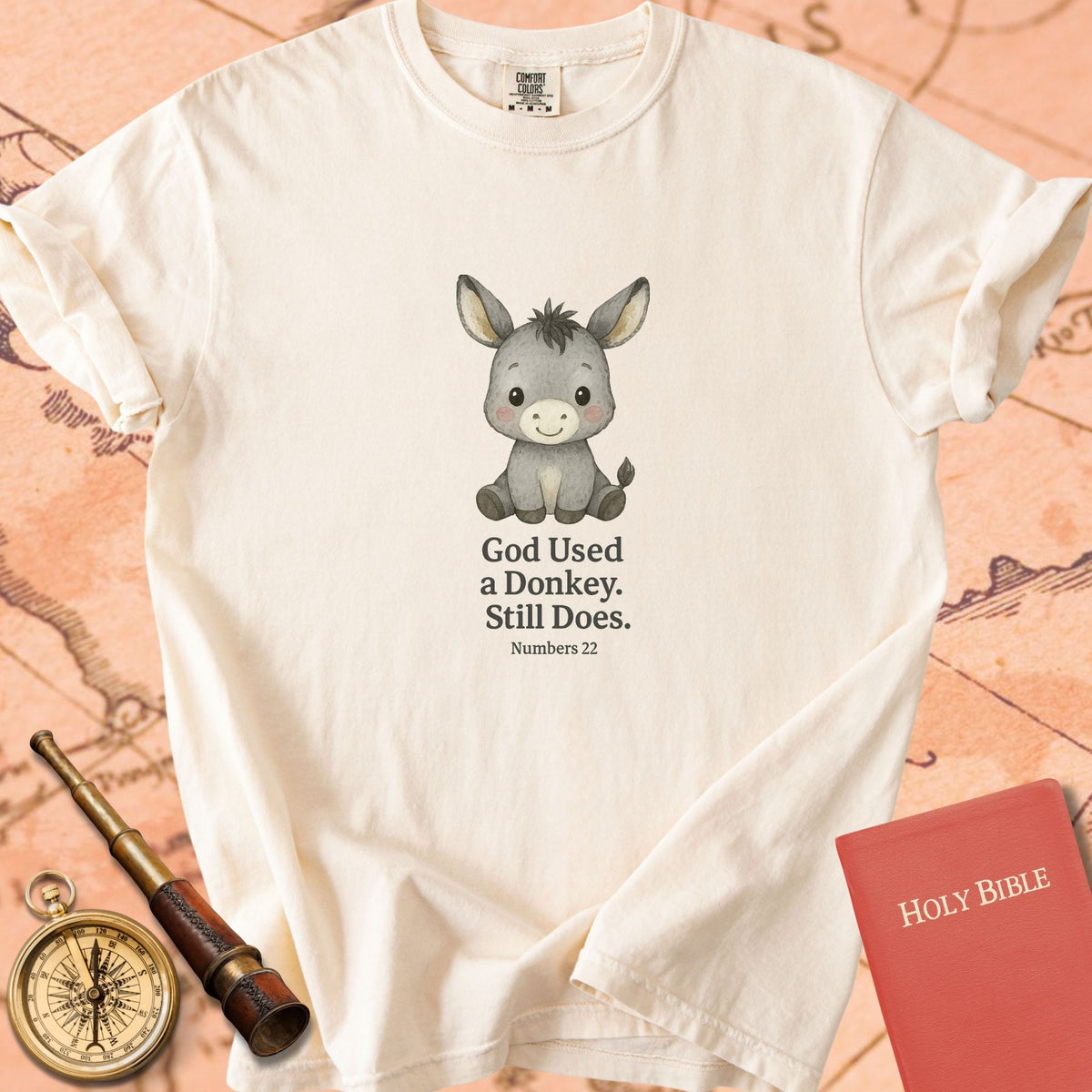 God Used a Donkey, Still Does — Cute Donkey Premium T-shirt — Ivory Comfort Colors