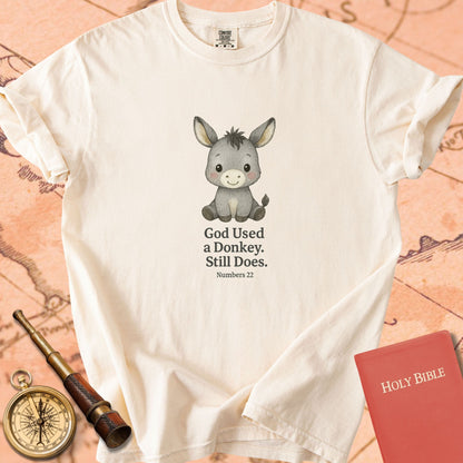 God Used a Donkey, Still Does — Cute Donkey Premium T-shirt — Ivory Comfort Colors