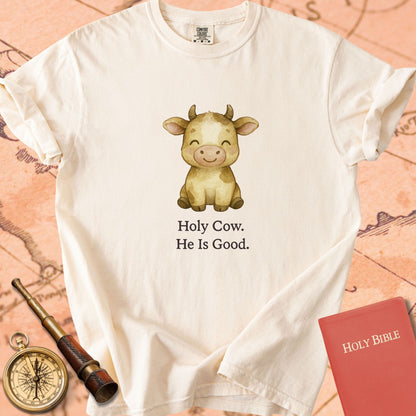 Holy Cow, He Is Good — Cute Cow Premium T-shirt — Ivory Comfort Colors