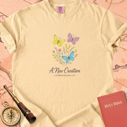 A New Creation — Butterflies Premium T-shirt — Butter Comfort Colors