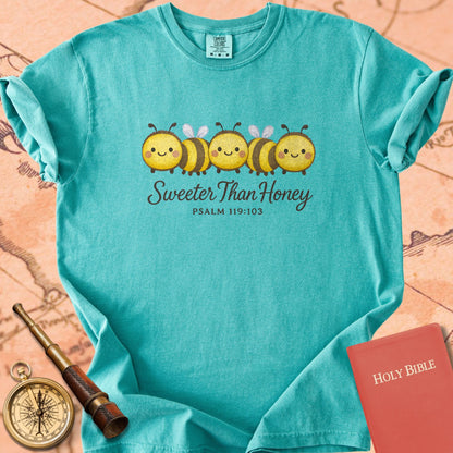 Sweeter Than Honey — Cute Bees Premium T-shirt — Seafoam Comfort Colors