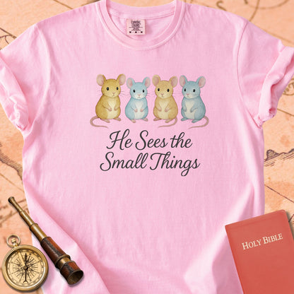He Sees the Small Things — Mice Premium T-shirt — Blossom Comfort Colors