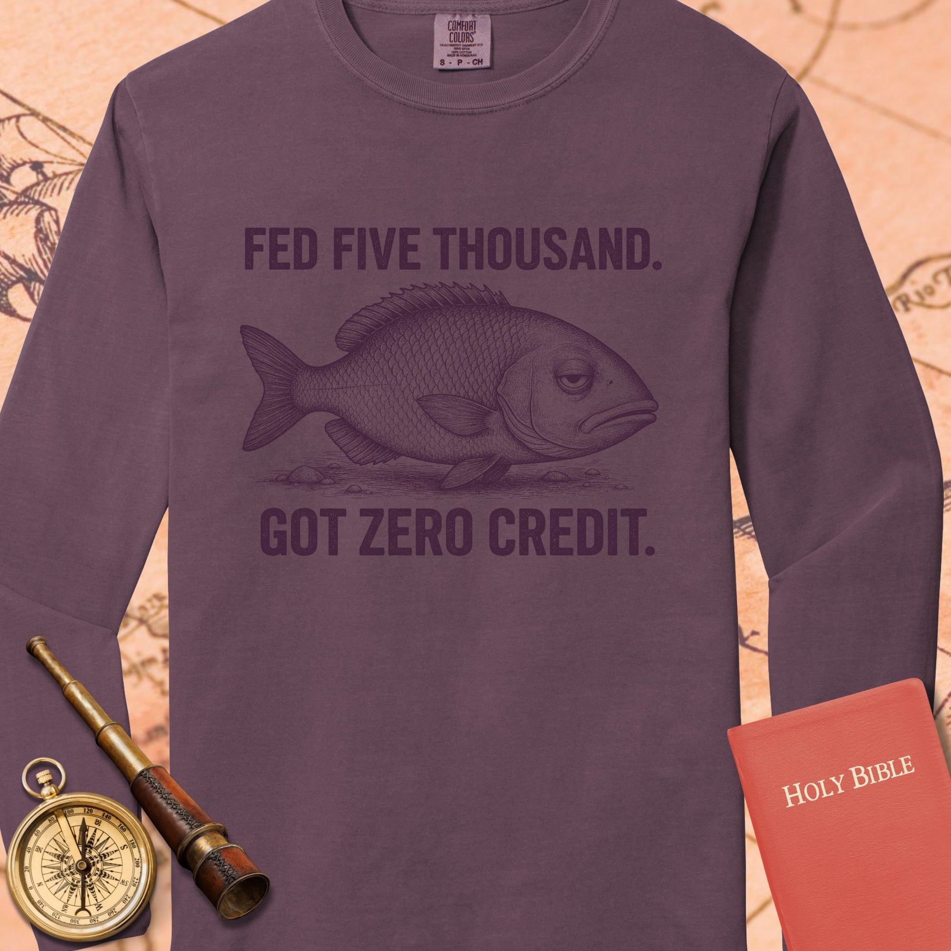 Fed Five Thousand — Berry Comfort Colors long sleeve