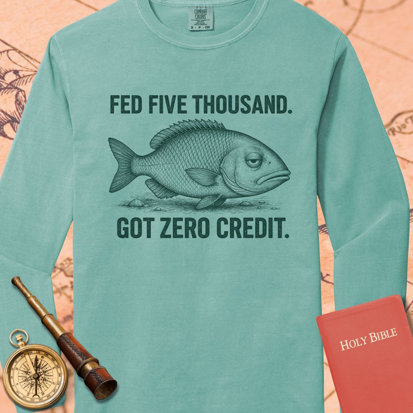 Fed Five Thousand — Seafoam Comfort Colors long sleeve