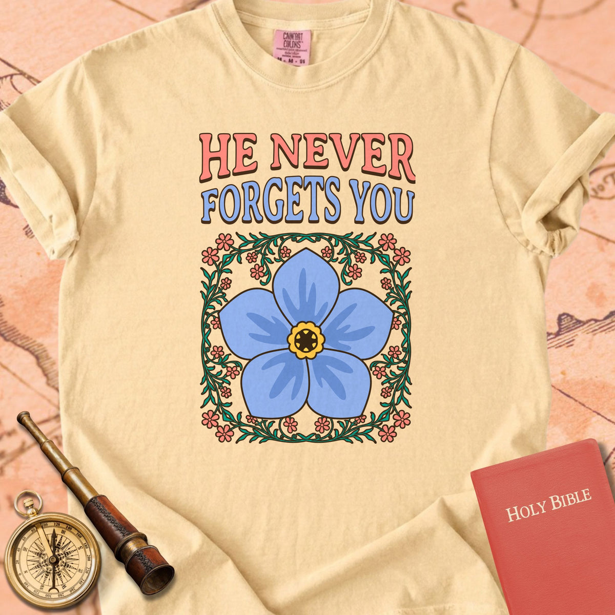 Forget-Me-Not - He Never Forgets You Premium T-shirt