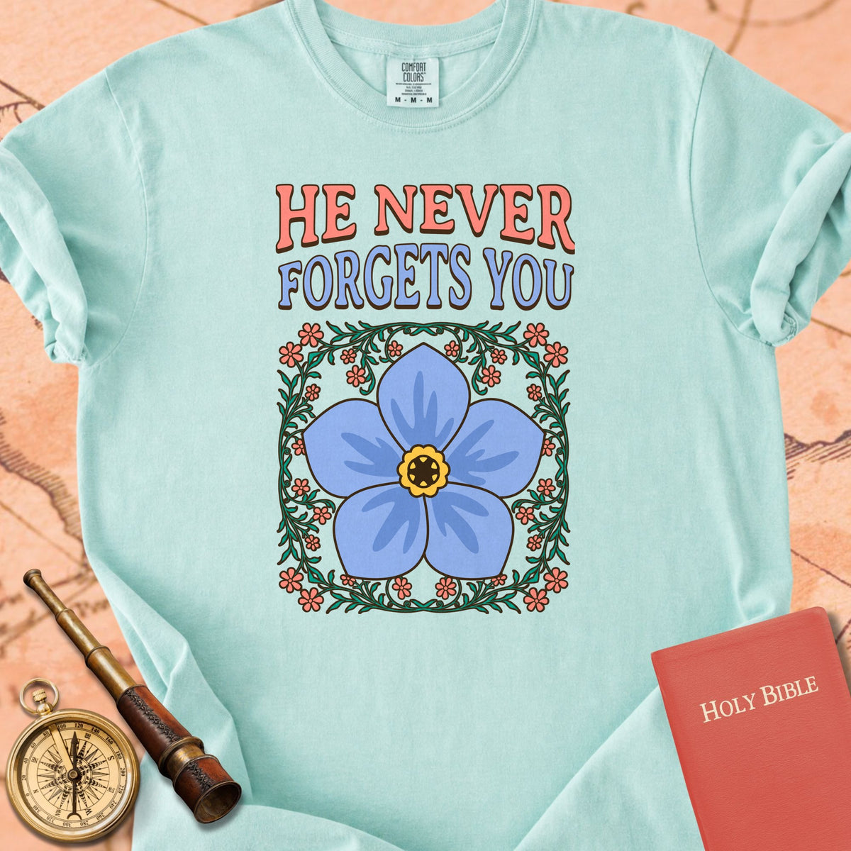 Forget-Me-Not - He Never Forgets You Premium T-shirt