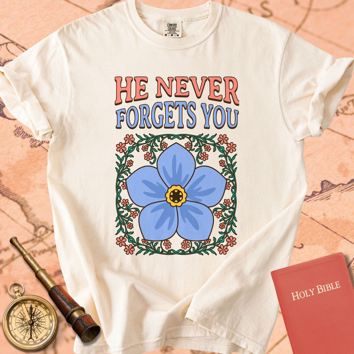 Forget-Me-Not - He Never Forgets You Premium T-shirt