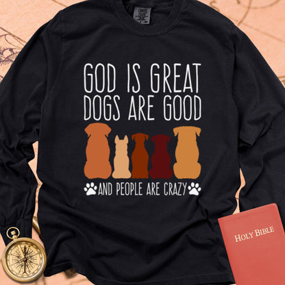 God is Great Dogs — Black Comfort Colors long sleeve