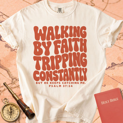 Walking by Faith, Tripping Constantly Premium T-shirt