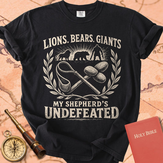 Lions. Bears. Giants. My Shepherd’s Undefeated. Premium T-shirt