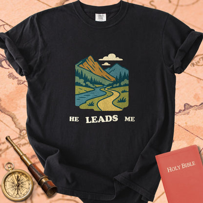 He Leads Me Premium T-shirt