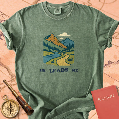 He Leads Me Premium T-shirt