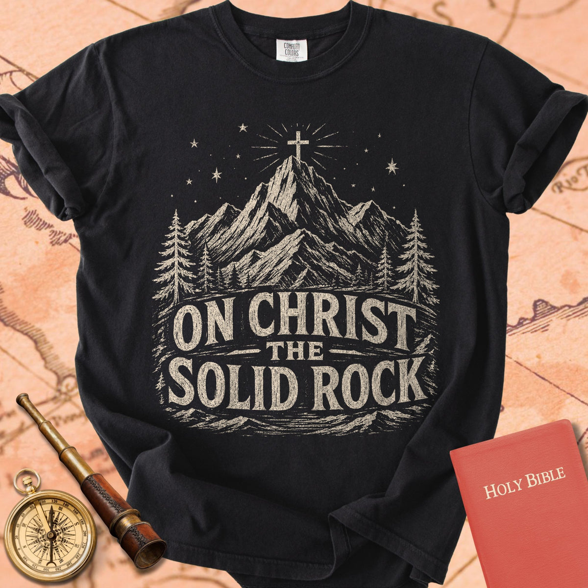 On Christ the Solid Rock I Stand Premium T-shirt