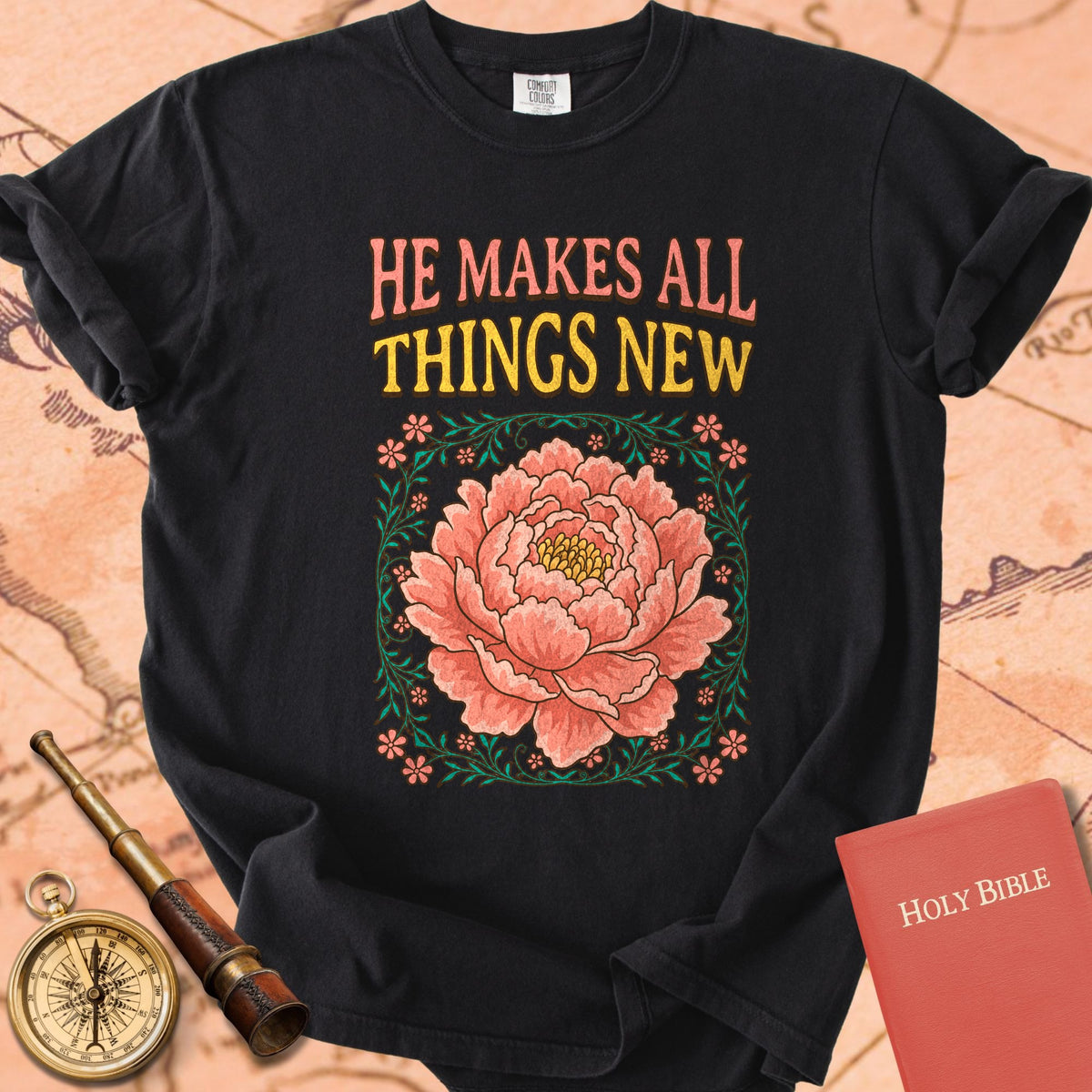 Peony - He Makes All Things New Premium T-shirt