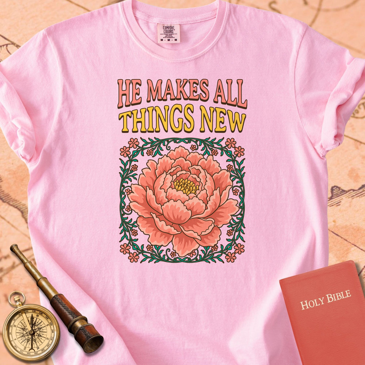 Peony - He Makes All Things New Premium T-shirt