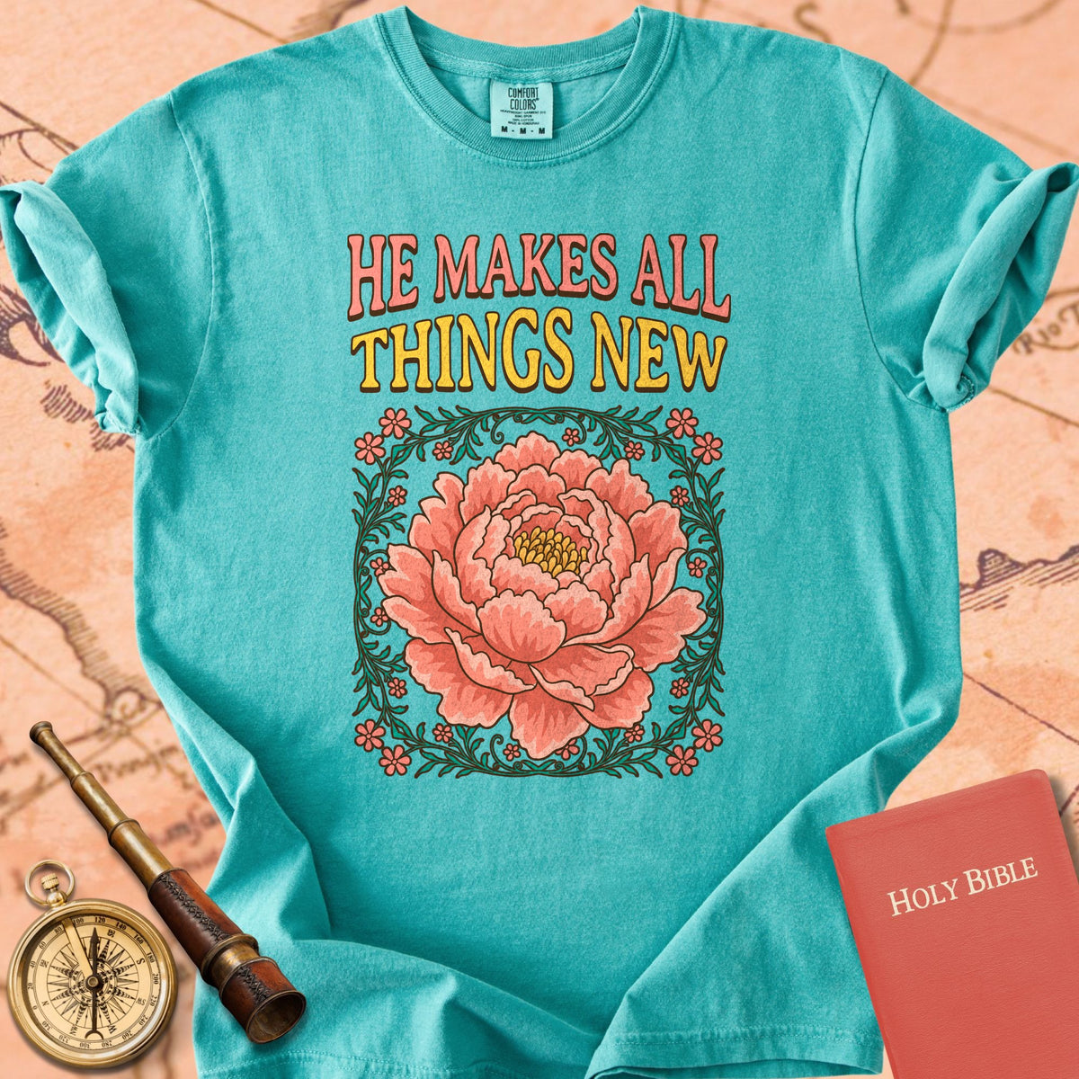 Peony - He Makes All Things New Premium T-shirt