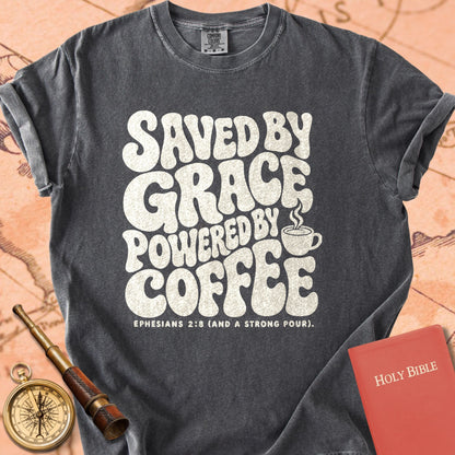 Saved by Grace, Powered by Coffee Premium T-shirt
